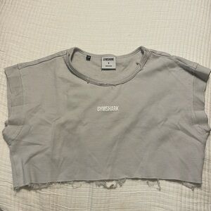 Grey Gymshark Cropped Muscle Tee